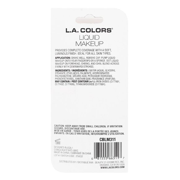 L.A. Colors Liquid Makeup True Beige PACK OF 2 - Picture 6 of 6